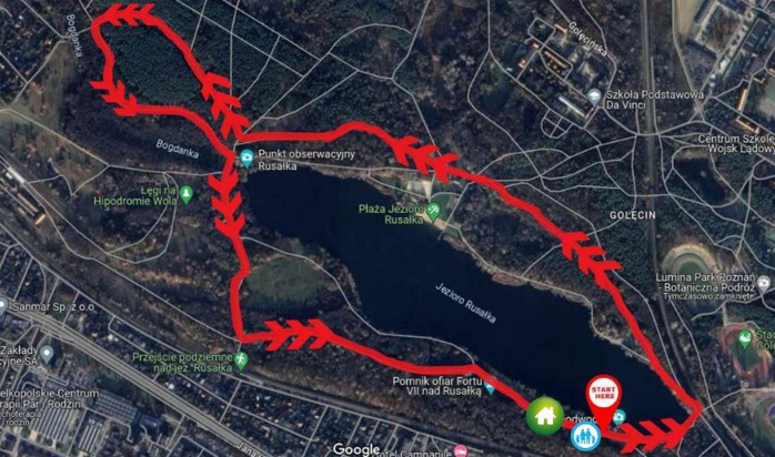 mapa trasy biegowej
